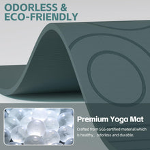 Load image into Gallery viewer, PAIDU Large Yoga Mat, 72" x 36" x 2/5"（10MM） Thick Non-Slip Exercise Mat, SGS-Certified POE Material, Ideal for Home Gym, Yoga, Pilates, Fitness Workouts &amp; Floor Mat （Deepgreen - LOGO）
