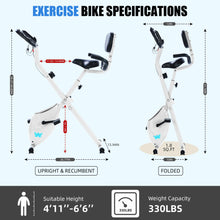 Load image into Gallery viewer, BARWING Exercise Bike Stationary Bikes for Home with APP，3 in 1 Folding Exercise Bikes App-X4-White
