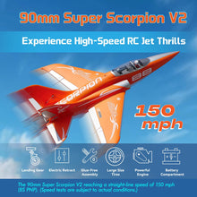 Load image into Gallery viewer, RC Airplane Jet Rc Planes for Adults Rc Jet Plane EDF Jet 90mm Super Scorpion V2 Orange (No Radio, Battery, Charger)
