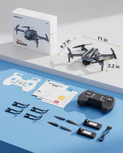 Drone with Camera for Kids - Foldable Mini Drones for Beginners or Adults, 1080P HD RC Quadcopter, w/2 Batteries and Storage Case