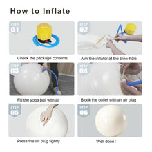 Load image into Gallery viewer, YR Exercise Ball 29.5'' Yoga Ball for Workout Pregnancy Stability - White
