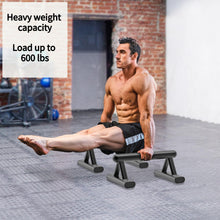 Load image into Gallery viewer, SELEWAERE Metal Parallettes Floor Workout Push Up Handles Non-Slip Pushup Bars Handstand Bars for Calisthenic Fitness Sturdy Steel Tubing Structure with Matte Paint Finish, Load up to 600 lbs
