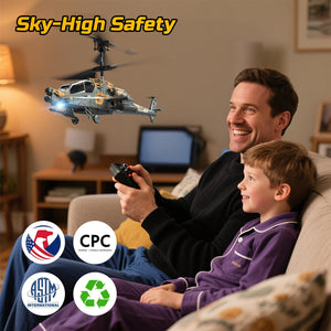 RC Helicopter for Adults & Kids, 2.4GHz Military Remote Control Helicopter, 2 Batteries, 26 Mins Flight, LED Lights, Altitude Hold