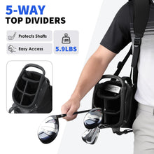 Load image into Gallery viewer, Findway 5 Way Golf Stand Bag, Upgraded Lightweight Golf Bag with Stand, Golf Club Bag with 7 Pockets Dual Strap and Rain Cover for Men Women

