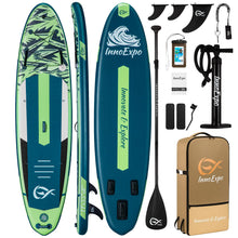 Load image into Gallery viewer, InnoExpo 11' Inflatable Stand Up Paddle Boards with Premium Accessories, Wide Stable SUP Paddle Board Design, Non-Slip Comfort Deck for Youth &amp; Adults (Dynamic)
