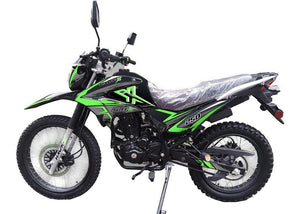 250cc Dirt Bike Motorcycle RPS Dual Sports Bike Dirt-bike Enduro Bike Adults Motorcycle Bike 250cc STREET bike (GREEN)