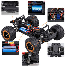 Load image into Gallery viewer, 1:16 Scale Remote Control Car, 4WD 45KM/H High Speed RC Truck with Brushless Motor, 2.4GHz All Terrain (Orange)
