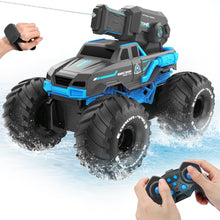 Load image into Gallery viewer, 1:16 Monster Truck Remote Control Car - Amphibious RC Off-Road Pickup Boat with Shooting Splash - 2.4GHz 4WD Waterproof All-terrian Pool Toy
