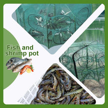Load image into Gallery viewer, The Magic Foldable Fishing Trap, Folding Fishing Net，2024 Upgrade Auto-Foldable Strengthened Fishing Trap Net, Minnow Traps for Bait Fish，Fish Traps，Crawfish Trap，Minnow Trap (10Holes)
