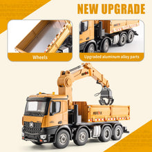 Load image into Gallery viewer, 26CH Remote Control Dump Truck, 2 in 1 RC Dump Truck Wood Grabber Toy, Heavy Duty Construction Toys Vehicle
