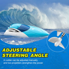 Load image into Gallery viewer, RC Boat, 2.4GHz High Speed Remote Control Boat for Pool and Lake, with 2 Rechargeable Batteries, Blue
