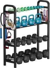 Load image into Gallery viewer, Ansionsol 4-Tier Adjustable Dumbbell Rack - Black(Rack Only)
