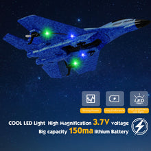 Load image into Gallery viewer, RC Plane, Remote Control Airplane- 2CH 2.4Ghz Remote Control Wireless Airplane Toy with Lights, Foam RC Fighter Plane Jet
