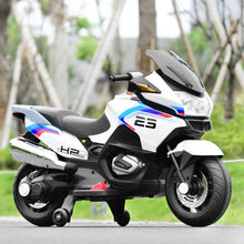 Load image into Gallery viewer, Kids Ride On Motorcycle, 12V Electric Battery Powered Ride On Bike w/Training Wheels, LED Lights (White)
