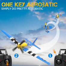 Load image into Gallery viewer, RC Plane RTF 4 Channel Remote Control Airplane with 3 Modes - Ready to Fly Upgrade P51 Mustang RC Airplane for Beginners Adult
