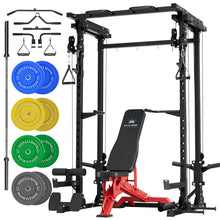 Load image into Gallery viewer, MAJOR FITNESS Drone3 Power Rack, 2500lbs Multi-Function Home Gym Squat Rack with Dual Pulley System, Pull-Up Bar &amp; J-Hooks, Heavy-Duty Steel Frame for Maximum Stability &amp; Strength Training
