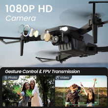 Load image into Gallery viewer, Drone with Camera for Kids Adults, WF11 1080P HD Mini Drones with FPV Transmission Foldable RC Quadcopters for Beginners, One-Key Start
