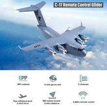 Load image into Gallery viewer, RC Plane Remote Control Airplane, 2 Channels RC Airplane, C-17 Military Transport Aircraft, 2.4GHz EPP Foam Fixed-Wing RC Glider
