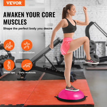 Load image into Gallery viewer, VEVOR 26-inch Half Exercise Ball Trainer, 1500 lbs Capacity Balance Ball, Includes Resistance Bands -Pink
