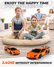 Load image into Gallery viewer, Remote Control Car Licensed RC Car, 1:24 Lambo Toy Car for Kids, Lambo SVJ Remote Control Model Car Electric (Orange)
