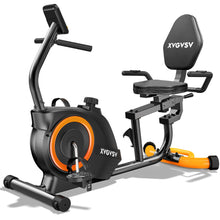 Load image into Gallery viewer, Recumbent Exercise Bike for Home Use, Quiet Recumbent Stationary Bikes, Supports 400LB, -Orange
