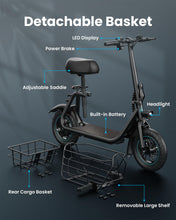 Load image into Gallery viewer, Adults Electric Scooter with Large Middle Basket, 550W Motor 18.6 MPH 20 Mile Distance, Foldable E-Scooter

