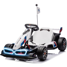 Load image into Gallery viewer, 36V Licensed BMW Electric Go Kart, 7.5 MPH Drift Kart with 400W Motor, Outdoor Drift-able for 6 Years Old, White
