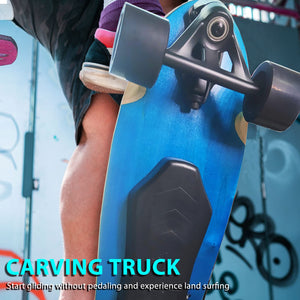 Electric Skateboard with Remote，Carver Skateboard with Carving Truck, 26" Land Surfskate, 350W Brushless Motor, Max 12.4 MPH, Max Load 155Lbs