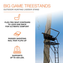 Load image into Gallery viewer, BIG GAME Spector XT 2-Person Ladder Whitetail Deer Elk Mule Above Hunting Outdoors Flex-Tek Seats 17' Tall Tree Stand
