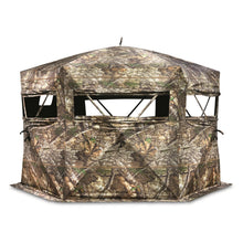 Load image into Gallery viewer, Guide Gear Educator Large Hunting Ground Blind, See-Through, 360 View, 3-4 Person Tent, Turkey, Duck, Deer Hunting Gear Equipment Accessories RT APX
