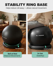 Load image into Gallery viewer, Trideer Exercise Ball for Office Desk, Yoga Ball Chair to Relieve Back Pain, Stability &amp; Fitness Ball-black
