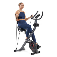 Load image into Gallery viewer, Sunny Health &amp; Fitness Foldable Magnetic Stationary Exercise X-Bike Pro, 300 LB Capacity- SF-B223012
