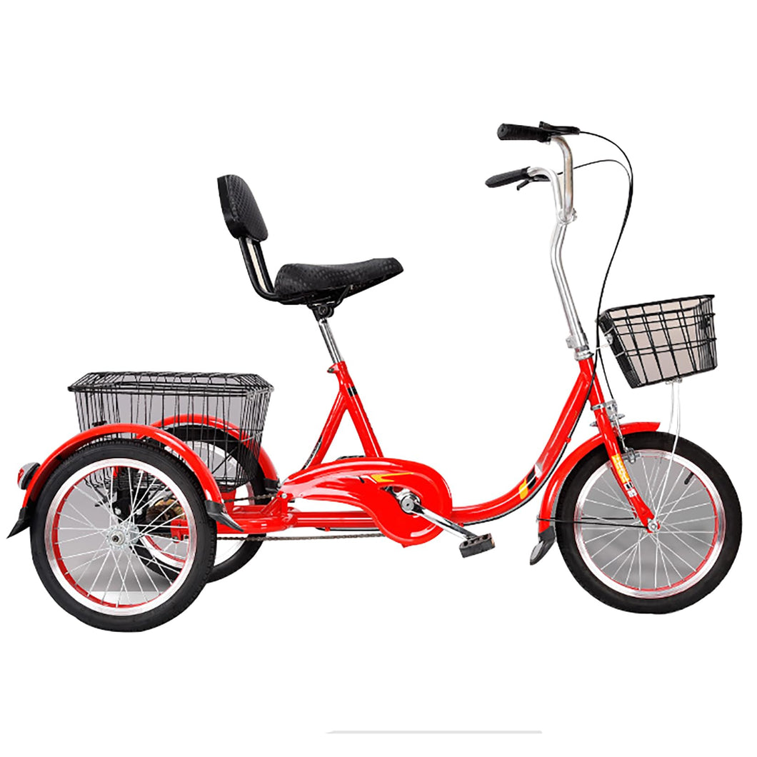 Adult Small Shopping Leisure Bicycle, Trike Bike for Adults with Removable Baskets, Cruiser Bike for Seniors Women Men