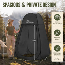 Load image into Gallery viewer, Wolfwise Pop Up Shower Tent for Camping Essentials, Portable Instant Changing Tent with Ventilation Window &amp; Carry Bag, Privacy Dressing Room Bathroom Toilet for Beach &amp; Outdoor, Spacious, Black

