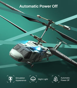 RC Military Helicopter S54H for Kids - One-Key Start/Landing, Altitude Hold, Upgraded Protection System, 3.5 Channel Toy for Boys and Girls