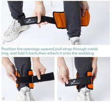 Load image into Gallery viewer, Adjustable Ankle Weights, 4.6 kg Sportneer 1 Pair Wrist Weights Arm Leg Weight Straps -Orange
