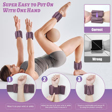 Load image into Gallery viewer, BECOJADDE Ankle Weights Set of 2 (2 lb Each) Adjustable Wrist Weights - Deep Plum
