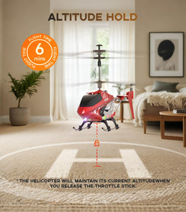 RC Helicopter for Kids and Beginners, Remote Control Helicopter with Altitude Hold, 2 Speed Modes, Whole Alloy Toy