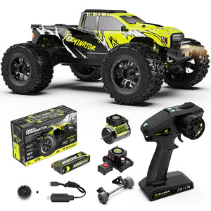1/10 RTR Brushless Fast RC Cars for Adults, Max 50mph Hobby Electric Off-Road Monster Truck, Waterproof High Speed RC Car 4WD, Green