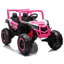 Load image into Gallery viewer, 24V XL 2 Seater Ride On Car for Kids, 4WD/2WD Switchable Off-Road Utv w/Remote Control, Pink
