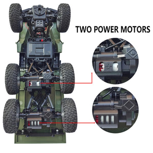 RC Military Truck 6x6 Road Remote Control Car 1/16 Scale Remote Control Truck 4WD All Terrain Rock Army Transport Vehicle