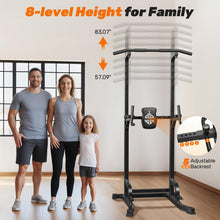 Load image into Gallery viewer, Sportsroyals Power Tower Pull Up Bar Station, 450LBS Stable Pull Up Dip Station for Home Gym
