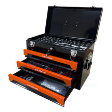 Load image into Gallery viewer, ASKVDL 439PCS Tool Set with 20 Inch Portable 3 Drawer Steel Toolbox Black Orange
