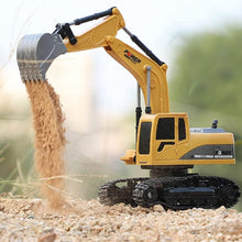 Load image into Gallery viewer, Remote Control Excavator Toy, RC Construction - Metal Shovel Digger Vehicles with Lights Sounds and 680° Rotation Digging Sand
