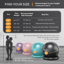 Load image into Gallery viewer, MANTRA SPORTS Yoga Ball Chair - Stability Ball and Exercise with Base for Office Desk Sitting-Purple
