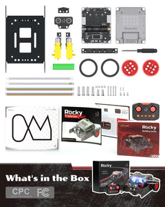 Rocky Coding & Remote Control Robot Kit for Kids 8-16, Modular/Scratch/Python/C Programming, Educational Engineering Science Toy