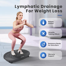 Load image into Gallery viewer, EILISON FitMaxx 3D XL Vibration Plate Exercise Machine - Whole Body Workout Vibration Platform w/Loop Bands - Lymphatic Drainage Machine for Weight Loss, Shaping, Recovery (Fitmaxx Black)
