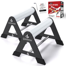 Load image into Gallery viewer, Mochantum Push Up Bar - All-aluminum Lightweight Pushup Stands with Non-Slip Base, 660LB Capacity, Portable Home Gym Equipment for Strength Training &amp; Floor Workouts、Black、6.5inch

