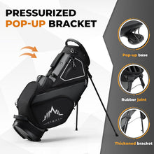 Load image into Gallery viewer, uniHimal 14-Way Golf Stand Bag, Lightweight Golf Bag for Men Black
