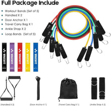 Load image into Gallery viewer, WHATAFIT Resistance Bands, Exercise Bands，Resistance Bands for Working Out, Work Out Bands with Handles for Men and Women Fitness, Strength Training Home Gym Equipment
